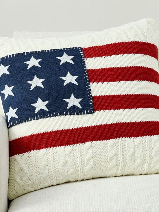 Pottery Barn Other - Pottery Barn American Flag Cable Knit Pillow Cover, 24" Square NEW, July 4th